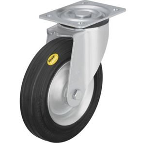 Halvelastiskt hjul, stålfälg, ØxB 250x60 mm, länkhjul, max 450 kg Halvelastiskt hjul, stålfälg, ØxB 250x60 mm, länkhjul, max 450 kg