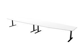 Konferensbord Grande, 5600x1200 mm, vit/svart