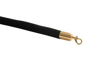 Avspärrningsrep Alman, sammet, L 1500 mm, mässingsbeslag/svart
