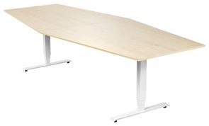 Konferensbord Grande, 2800x1200 mm, rektangulärt björk/vit Konferensbord Grande, 2800x1200 mm, rektangulärt björk/vit
