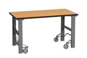 Arbejdsbord med hjul Tor, med nedsænkeligt stativ på hjul, 2000 x 800 mm, træfiberplade Arbejdsbord med hjul Tor, med nedsænkeligt stativ på hjul, 2000 x 800 mm, træfiberplade
