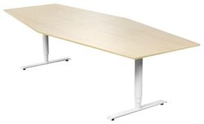 Konferensbord Grande, 5600x1200 mm, björk/vit
