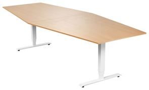 Konferensbord Grande, 5600x1200 mm, rektangulärt bok/vit Konferensbord Grande, 5600x1200 mm, rektangulärt bok/vit
