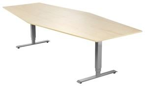 Konferensbord Grande, 5600x1200 mm, rektangulärt björk/silver Konferensbord Grande, 5600x1200 mm, rektangulärt björk/silver