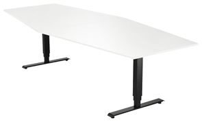 Konferensbord Grande, 5600x1200 mm, rektangulärt vit/svart Konferensbord Grande, 5600x1200 mm, rektangulärt vit/svart