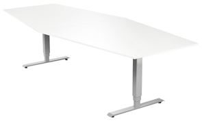 Konferensbord Grande, 5600x1200 mm, rektangulärt vit/silver Konferensbord Grande, 5600x1200 mm, rektangulärt vit/silver