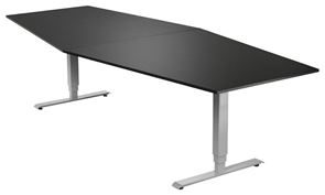 Konferensbord Grande, 5600x1200 mm, rektangulärt svart/silver Konferensbord Grande, 5600x1200 mm, rektangulärt svart/silver