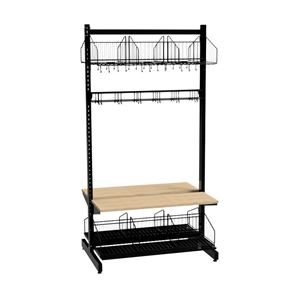 Klädfack Savalen, dubbelsidig, B 900 mm, svart, modell A, grund Klädfack Savalen, dubbelsidig, B 900 mm, svart, modell A, grund