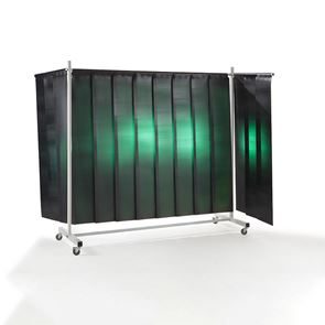 Svetsskärm Premium 3-delad, mörkgrön lamellgardin  Svetsskärm Premium 3-delad, mörkgrön lamellgardin