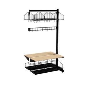 Klädfack Savalen, dubbelsidig, B 900 mm, svart, modell A, utbyggnad Klädfack Savalen, dubbelsidig, B 900 mm, svart, modell A, utbyggnad