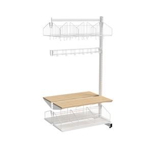 Klädfack Savalen, dubbelsidig, B 900 mm, vit, modell A, utbyggnad Klädfack Savalen, dubbelsidig, B 900 mm, vit, modell A, utbyggnad