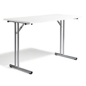 Konferencebord, sammenklappeligt, LxB 1200x600 mm, hvid / sølv Konferencebord, sammenklappeligt, LxB 1200x600 mm, hvid / sølv