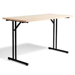 Konferencebord, sammenklappeligt, LxB 1200x600 mm, birk / sort Konferencebord, sammenklappeligt, LxB 1200x600 mm, birk / sort
