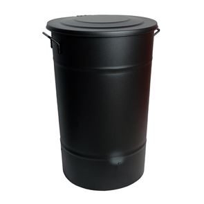 Soptunna av plåt, 70 l, H 640 mm, svart