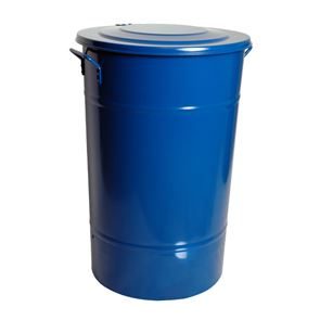 Soptunna av plåt, 70 l, H 640 mm, blå