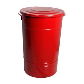 Soptunna av plåt, 70 l, H 640 mm, röd