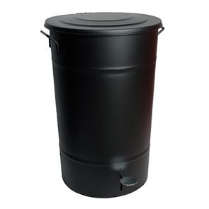 Soptunna av plåt, med fotpedal, 70 l, H 640 mm, svart 