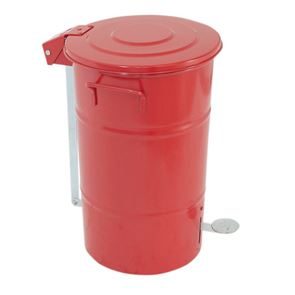 Soptunna av plåt, med fotpedal, 70 l, H 640 mm, röd 