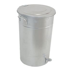 Soptunna av plåt, med fotpedal, 70 l, H 640 mm, galvad  Soptunna av plåt, med fotpedal, 70 l, H 640 mm, galvad