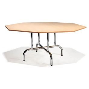 Konferensbord Oktett, 8-kantig, bok/krom