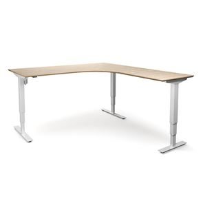 Hev og senk hjørneskrivebord  Atlanta Trend, høyre, LxB 2000x1800 mm, eik/hvit Hev og senk hjørneskrivebord  Atlanta Trend, høyre, LxB 2000x1800 mm, eik/hvit