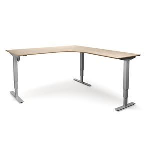Hev og senk hjørneskrivebord  Atlanta Trend, høyre, LxB 2000x1800 mm, eik/sølv Hev og senk hjørneskrivebord  Atlanta Trend, høyre, LxB 2000x1800 mm, eik/sølv