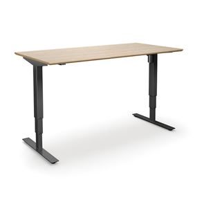 Höj och sänkbart skrivbord Atlanta Trend, rak, LxB 1600x800 mm, ek/svart Höj och sänkbart skrivbord Atlanta Trend, rak, LxB 1600x800 mm, ek/svart