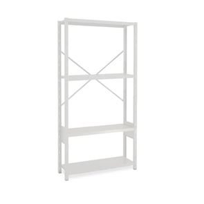 Lagerhylle Focus, hvit, grunnseksjon, 4 hyller, BxDxH 940x300x1960 mm/Outlet Lagerhylle Focus, hvit, grunnseksjon, 4 hyller, BxDxH 940x300x1960 mm/Outlet
