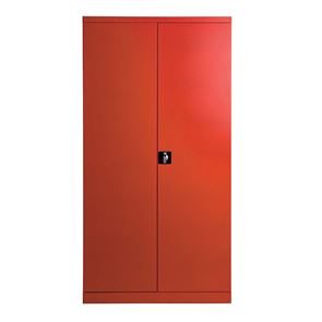 Peltikaappi Småland , 1980x1000x440 mm, sis 4 hyllyt , valkoinen/punainen Peltikaappi Småland , 1980x1000x440 mm, sis 4 hyllyt , valkoinen/punainen