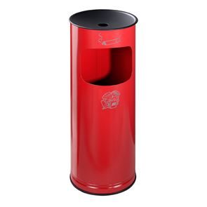 Gulvaskebeger med papirkurv, stål, rød