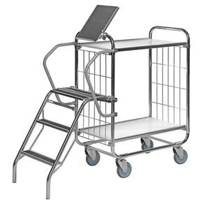 Keräilyvaunu Ven, tikkailla, 2 hyllytasoa, PxLxK 1195x470x1120 mm Keräilyvaunu Ven, tikkailla, 2 hyllytasoa, PxLxK 1195x470x1120 mm