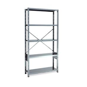Lagerhylle Focus, galvanisert, grunnseksjon, 5 hyller, BxDxH 940x300x1960 mm/Outlet Lagerhylle Focus, galvanisert, grunnseksjon, 5 hyller, BxDxH 940x300x1960 mm/Outlet