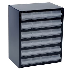 Sortimentskåp i plåt, 24 lådor, djup 250 mm