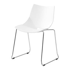 Kahvilatuoli Jonas, kelkkajalalla, kromi/valkoinen