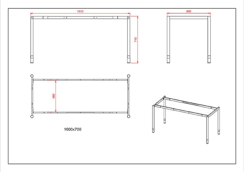 Bord DUO-C Trend, rak skiva, raka hörn, LxB 1600x800 mm, vit/svart ...