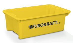 Lagerkasse Louise, volumen 13 l, 4-pak, vægge og bund lukkede, gul Lagerkasse Louise, volumen 13 l, 4-pak, vægge og bund lukkede, gul