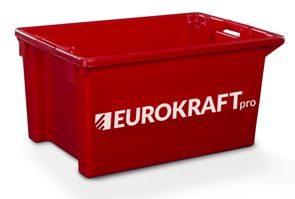 Lagerkasse Louise, volumen 50 l, 3-pak, vægge og bund lukkede, rød Lagerkasse Louise, volumen 50 l, 3-pak, vægge og bund lukkede, rød