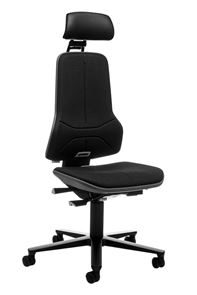 Ergonomiskkontorstol Ela, synkronvippe, stof, gråt flexbånd