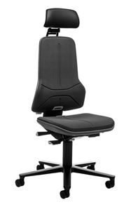 Ergonomiskkontorstol Ela, synkronvippe, Supertec®, gråt flexbånd