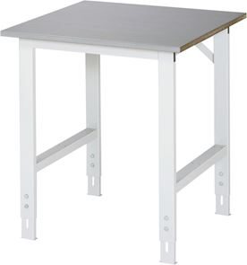Arbeidsbord Rickard, understell 60 x 30 mm, plate i rustfritt stål, BxD 750 x 800 mm