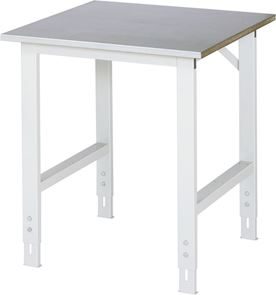 Arbeidsbord Rickard, understell 60 x 30 mm, stålplate, BxD 750 x 800 mm, lysegrå