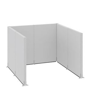 Golvskärm Hans, kontor/industri, komplett modul, LxBxH 2730 x 2630 x 2000 mm Golvskärm Hans, kontor/industri, komplett modul, LxBxH 2730 x 2630 x 2000 mm