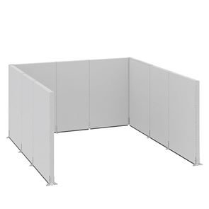 Golvskärm Hans, kontor/industri, komplett modul, LxBxH 3730 x 3630 x 2000 mm Golvskärm Hans, kontor/industri, komplett modul, LxBxH 3730 x 3630 x 2000 mm