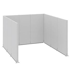 Golvskärm Hans, kontor/industri, komplett modul, LxBxH 3730 x 3630 x 2500 mm Golvskärm Hans, kontor/industri, komplett modul, LxBxH 3730 x 3630 x 2500 mm