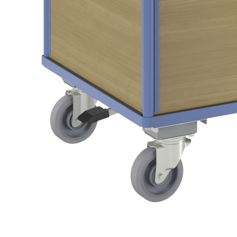 Platformsvogn Line, med 4 høje sider, centralbremse, LxB 1300 x 800 mm ...