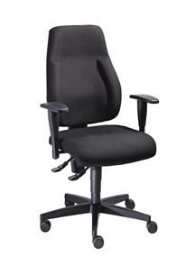 Kontorstol Alea, permanentkontakt, ryglænshøjde 580 mm, sort