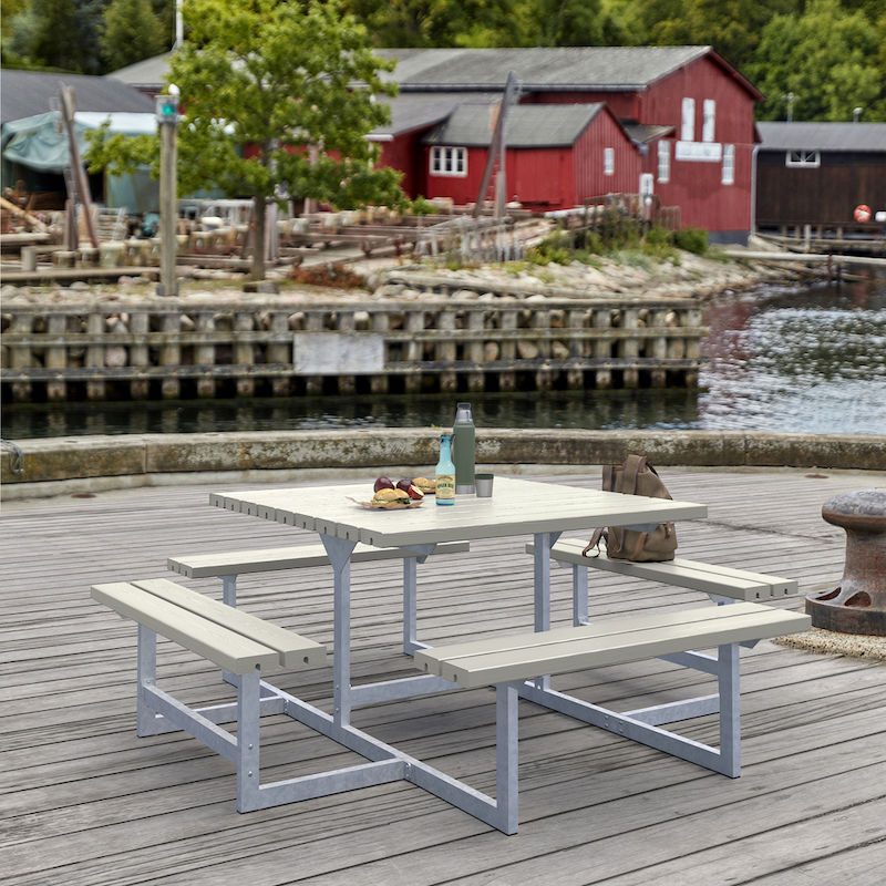 Bänkbord Ela, LxD 2000 x 2000 mm, gråbrun | Gerdmans