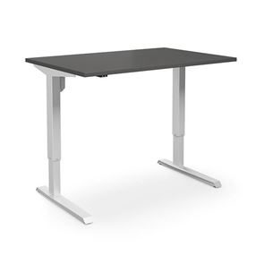Sähköpöytä Venla, suora, LxS 1200 x 600 mm, tummanharmaa/valkoinen