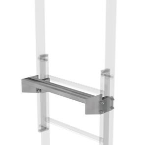 Utstigningstrappsteg för väggstege Emilio, galvaniserat stål, spaltbredd 150 mm