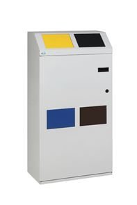 Kierrätyskaappi Belinda, 4-paikkainen, tilavuus 100 litraa, vaaleanharmaa